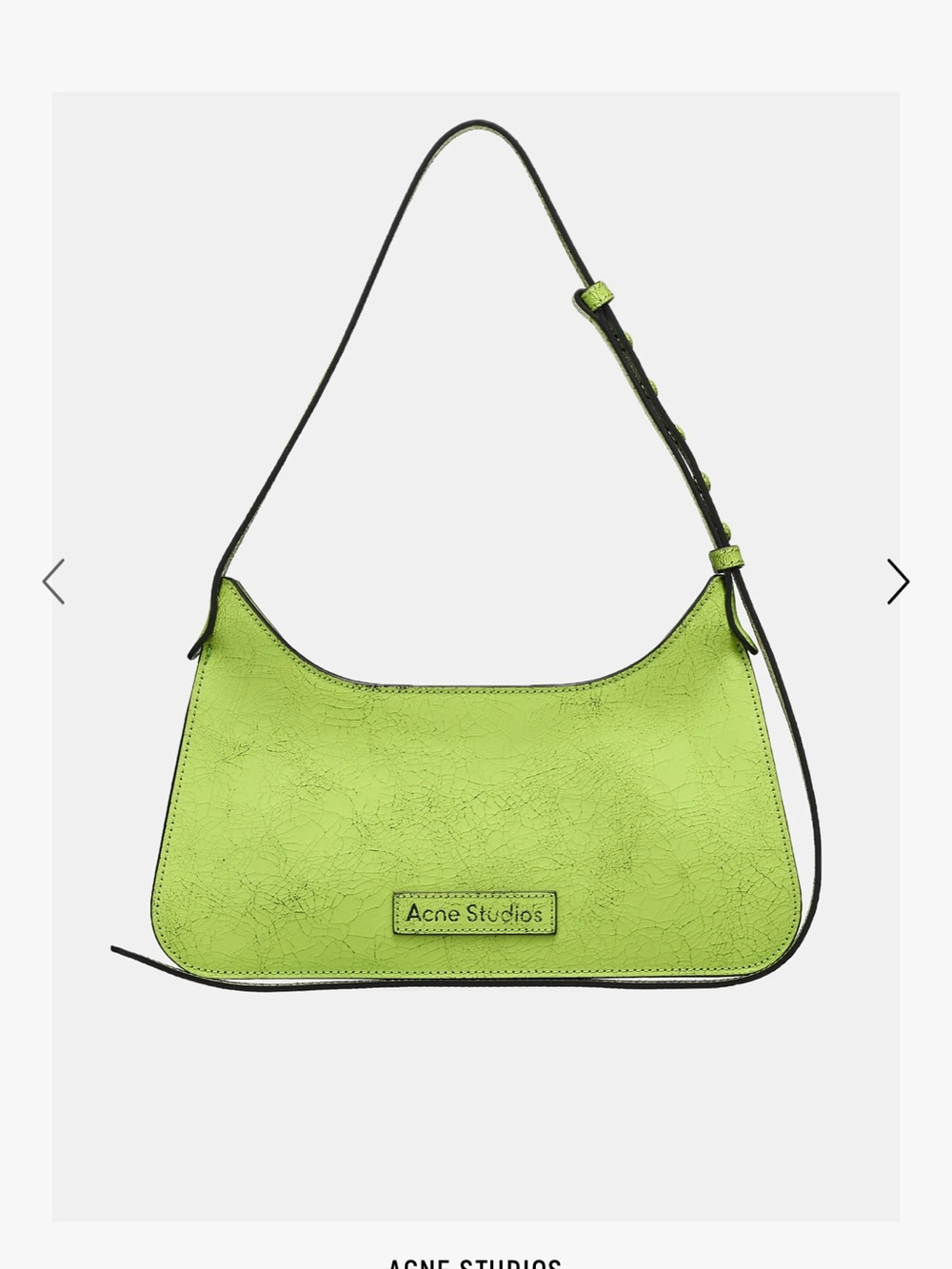 Acne Lime Platt Shoulder Bag in Neon Green